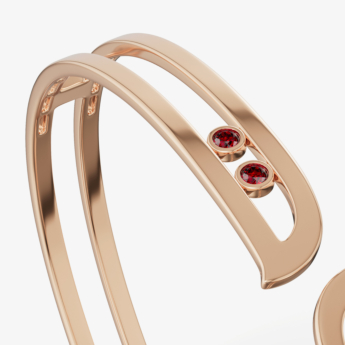 Alif Brilliance 18k Rose Gold and Ruby Bangle