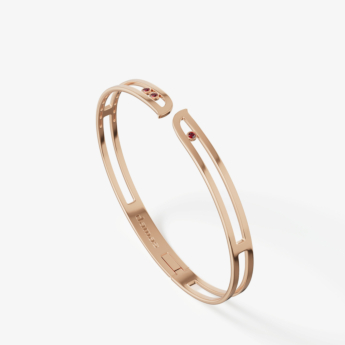 Alif Brilliance 18k Rose Gold and Ruby Bangle