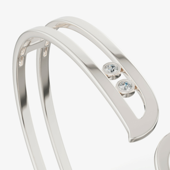 Alif Brilliance 18k White Gold and Diamond Bangle