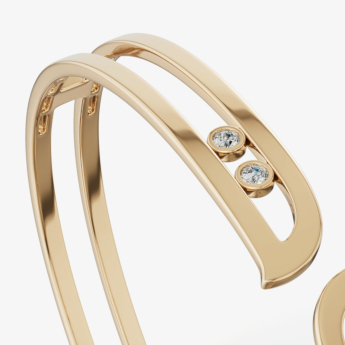 Alif Brilliance 18k Yellow Gold and Diamond Bangle