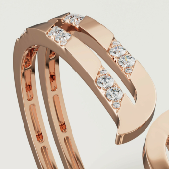 سوار ألف بافيه من الذهب الوردي عيار 18 قيراط مرصع بالألماس