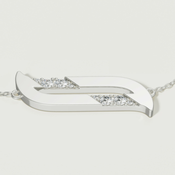 خاتم ألف بافيه من الذهب الأبيض عيار 18 قيراط مرصع بالألماس