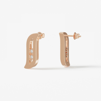 Alif Brilliance 18k Rose Gold and Diamond Earrings