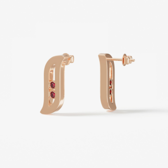 Alif Brilliance 18k Rose Gold and Ruby Earrings