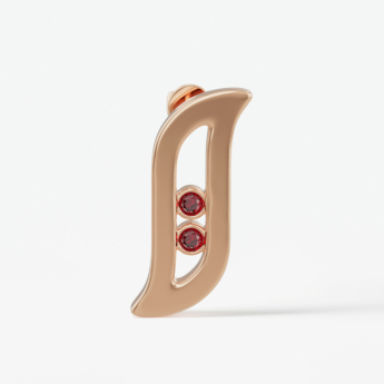 Alif Brilliance 18k Rose Gold and Ruby Earrings