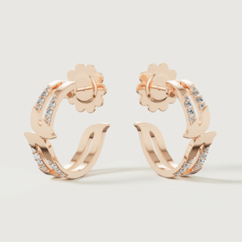 أقراط ألف بافيه من الذهب الوردي عيار 18 قيراط مرصعة بالألماس