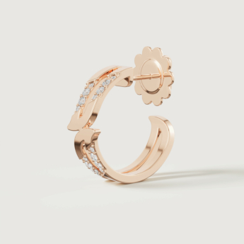 أقراط ألف بافيه من الذهب الوردي عيار 18 قيراط مرصعة بالألماس