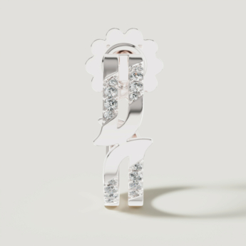 أقراط ألف بافيه من الذهب الأبيض عيار 18 قيراط مرصعة بالألماس