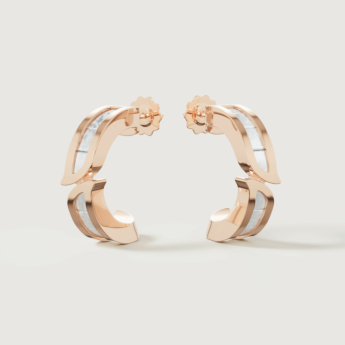 أقراط ألف موزاييك من الذهب الوردي عيار 18 قيراط