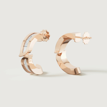 أقراط ألف موزاييك من الذهب الوردي عيار 18 قيراط