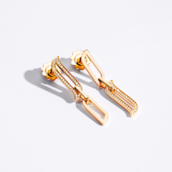 Alif Unity Drop Earrings 18K Yellow Gold & Diamond