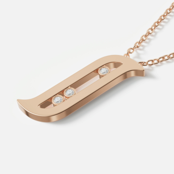 Alif Brilliance 18k Rose Gold and Diamond Necklace