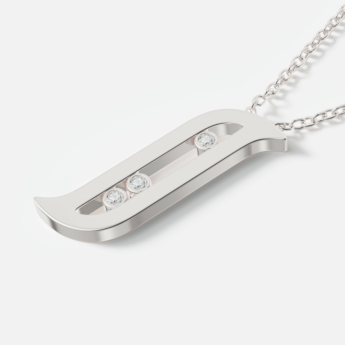 Alif Brilliance 18k White Gold and Diamond Necklace