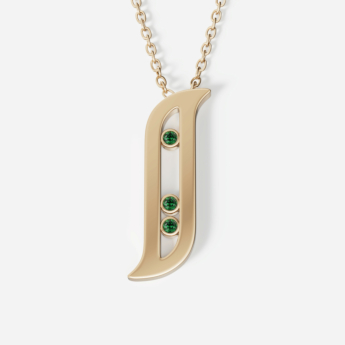 Alif Brilliance 18k Yellow Gold and Emerald Necklace