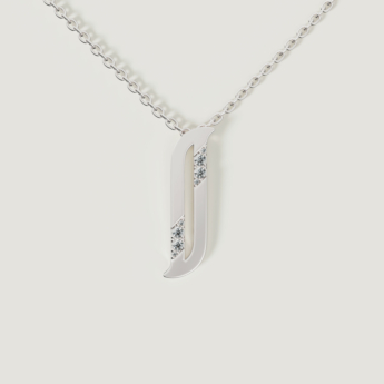 Alif Pave 18k White Gold Diamond Necklace