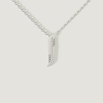 Alif Pave 18k White Gold Diamond Necklace