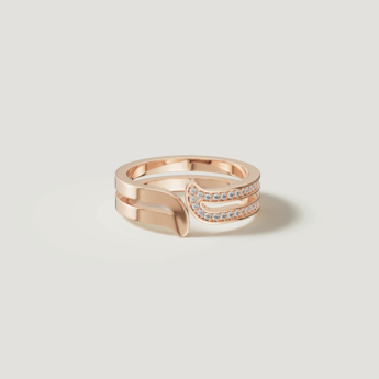 Alif Rose Gold Diamond Ring