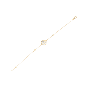 Al Qasr One Charm (Drop-Shaped)  Diamond Tin Cup Bracelet in 18K Yellow and White Gold 