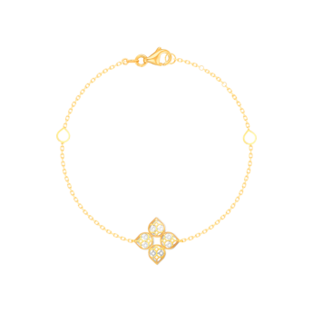 سوار القصر زهرة من الذهب الأصفر عيار 18 قيراط 
