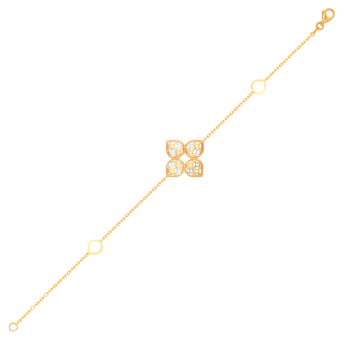 سوار القصر زهرة من الذهب الأصفر عيار 18 قيراط 
