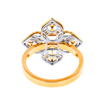 خاتم القصر زهرة من الذهب الأصفر عيار 18 قيراط 
