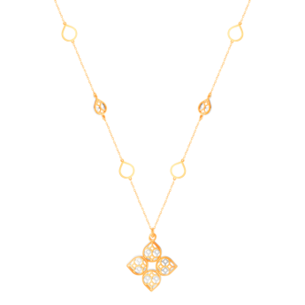 قلادة القصر زهرة من الذهب الأصفر عيار 18 قيراط 
