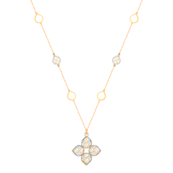 قلادة القصر زهرة من الذهب الأصفر عيار 18 قيراط 
