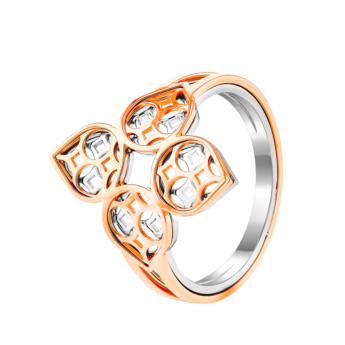 خاتم القصر زهرة من الذهب الوردي عيار 18 قيراط 
