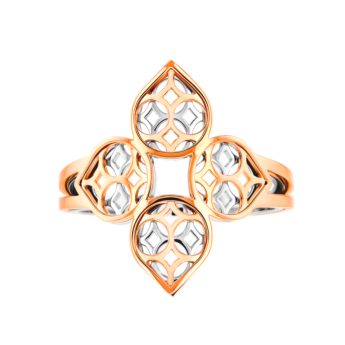 خاتم القصر زهرة من الذهب الوردي عيار 18 قيراط 
