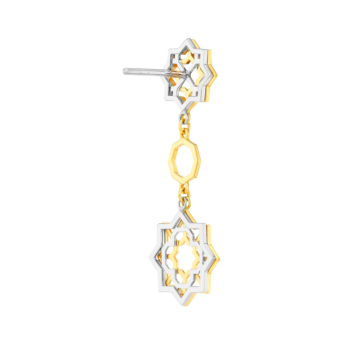 Al Qasr Star Earrings In 18K Yellow And White Gold