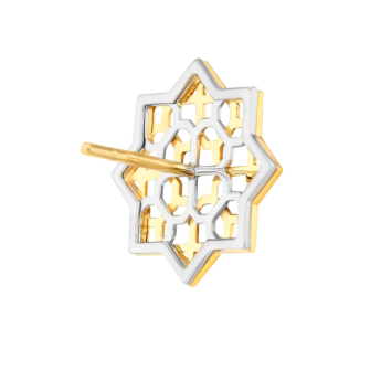 Al Qasr Star (Octoagon Shaped) Earrings In 18K Yellow And White Gold