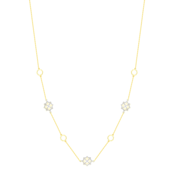 Al Qasr Star Tin Cup Necklace In 18K In White And Yellow Gold
