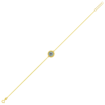 Amelia Athens 18k Yellow Gold Bracelet with Blue and White Mother of Pearl