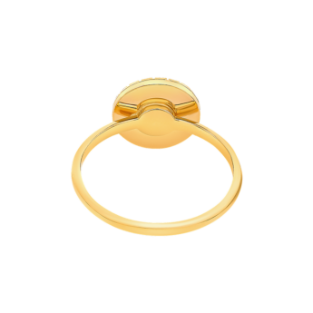 Amelia Athens 18k Yellow Gold Ring with Blue and White Mother of Pearl