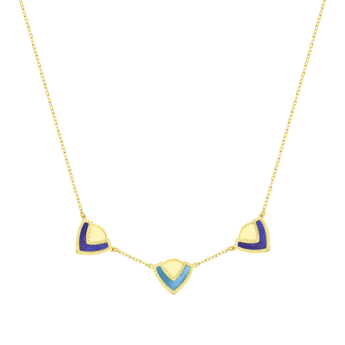 Amelia Cairo Coloured Mother Of Pearl Double Sided Necklace in 18K Yellow Gold