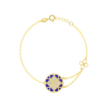 سوار أميليا إسطنبول من الذهب الأصفر عيار 18 مع عرق اللؤلؤ