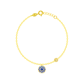 Amelia Marrakesh 18k Yellow Gold Bracelet with Blue and Green Mother of Pearl