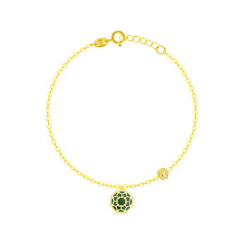 Amelia Marrakesh 18k Yellow Gold Bracelet with Blue and Green Mother of Pearl