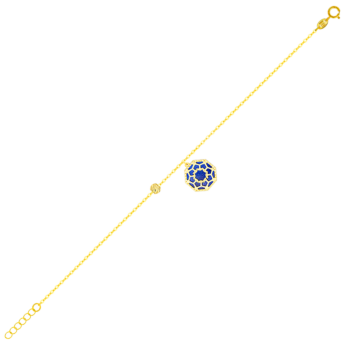 Amelia Marrakesh 18k Yellow Gold Bracelet with Blue and Green Mother of Pearl