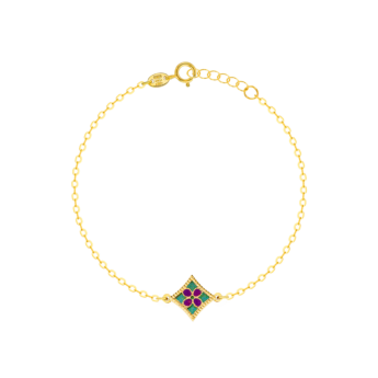 Amelia Versailles Small  Garden Star Double Sided Bracelet in 18K Yellow Gold