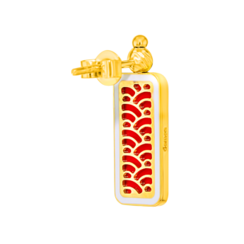 أقراط أميليا طوكيو المتدلية بوجهين على شكل مستطيل من الذهب الأصفر عيار 18 قيراط