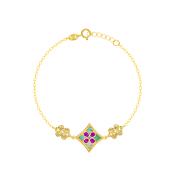 Amelia Versailles Large Garden Star Double Sided Bracelet in 18K Yellow Gold