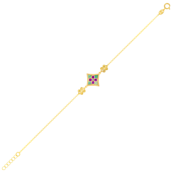 Amelia Versailles Large Garden Star Double Sided Bracelet in 18K Yellow Gold