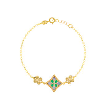 Amelia Versailles Large Garden Star Double Sided Bracelet in 18K Yellow Gold