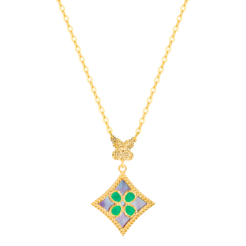 Amelia Versailles Garden Star Double Sided Necklace in 18K Yellow Gold