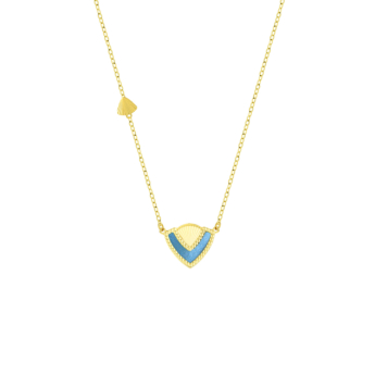 Amelia Cairo Coloured Mother Of Pearl Double Sided Necklace in 18K Yellow Gold