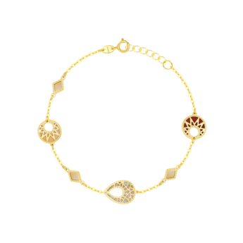 Amelia Maasai 18k Gold Mother of Pearl Bracelet