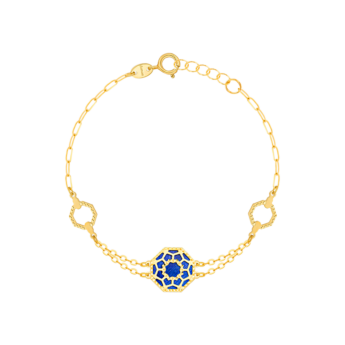 Amelia Marrakesh 18k Yellow Gold Bracelet with Blue and Green Mother of Pearl