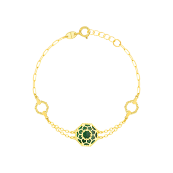Amelia Marrakesh 18k Yellow Gold Bracelet with Blue and Green Mother of Pearl