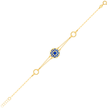 Amelia Marrakesh 18k Yellow Gold Bracelet with Blue and Green Mother of Pearl